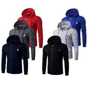 (3-Pack) Men's Basic Essential Full-Zip Fleece Hoodies