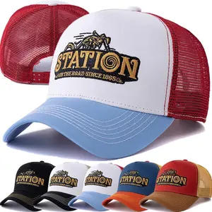 Unisex Mesh Trucker Hat Summer Breathable Cap Embroidery Letter Pattern Streetwear Baseball Cap