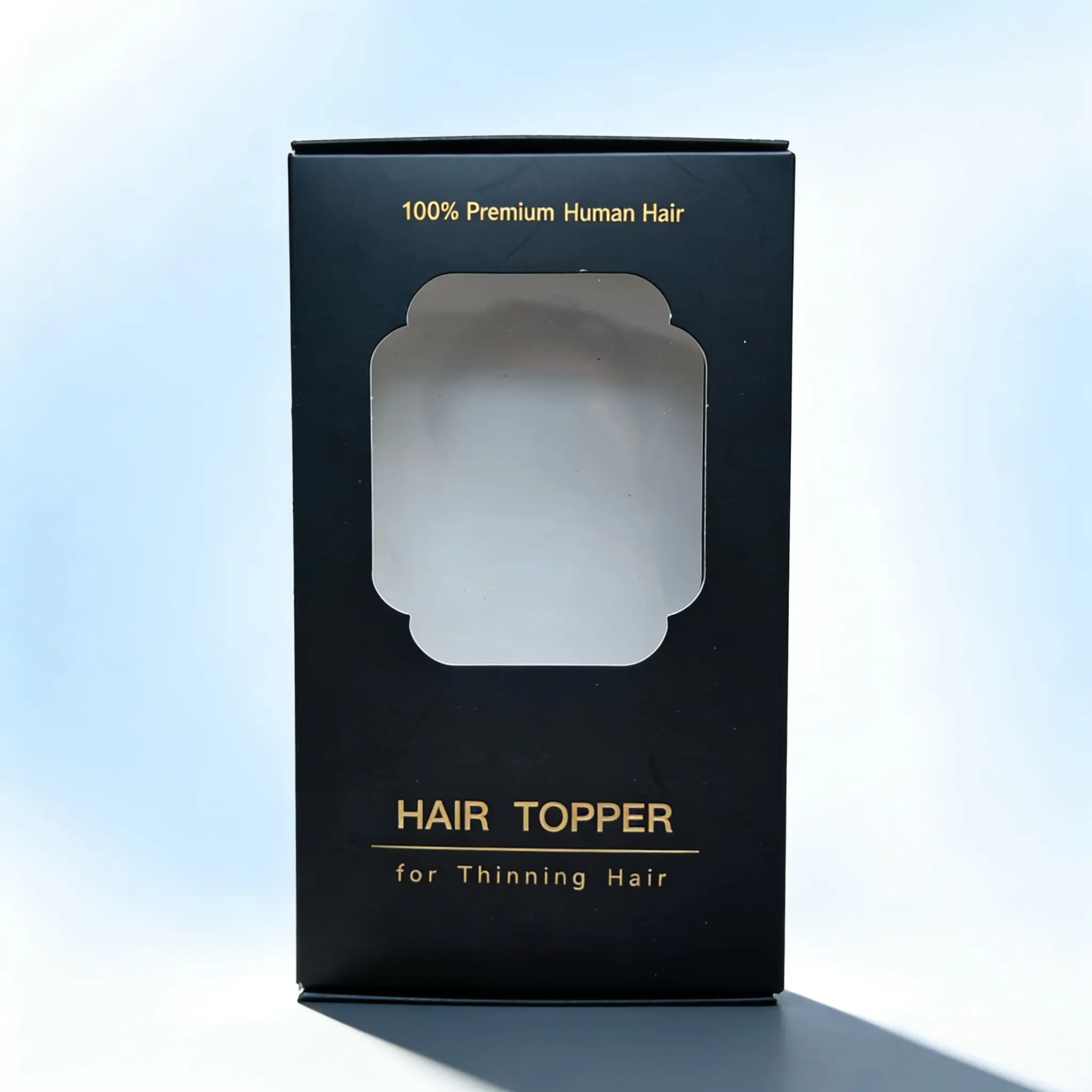 【Don't buy - Free gift topper‘s box】An exquisite black gift box, through the transparent part on the front, you can directly see the hair. It can be filled with a topper made of real hair, which is also very elegant as a gift.