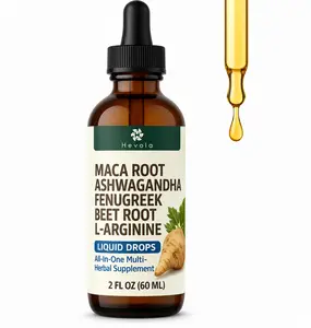 Hevola Organic Maca Root Liquid Drops with Ashwagandha, Fenugreek, Beet Root and L-Arginine Liquid Multivitamin for Women and Men