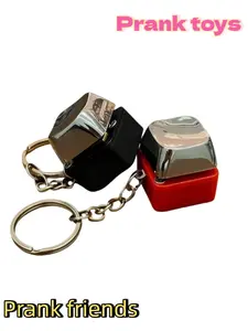 Prank Charm-Shock Button Keychain SafeLow-Current Gadget for Wake-Up Jolt Fun atParties Office Dorms or Quick Pick-Me-UpCompact Design