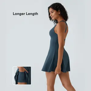 Halara Backless Twisted Flare Mini Dance Active Dress-Longer Length