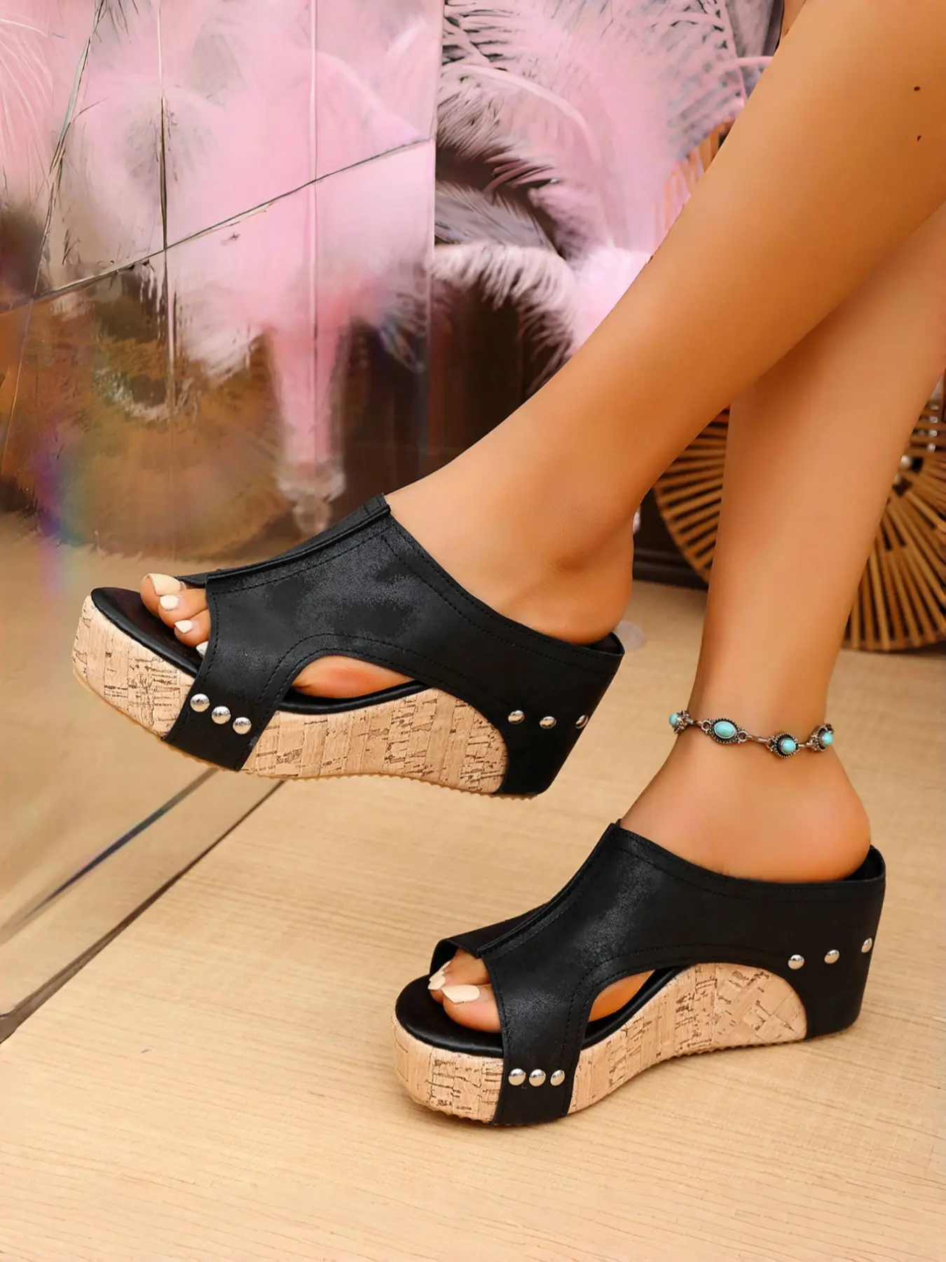 Women's Fashionable Solid Color Open Toe Platform Sandals Gladiator Sandal, Casual Fashion Footwear Comfortable Sandals for Summer, Chic Summer Footwear, Female All-match Round Toe Sandals for Daily Wear, Walking Shoes