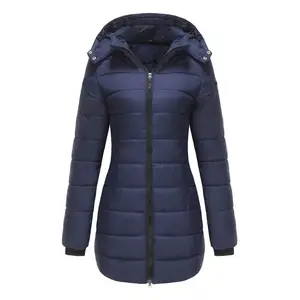 Women'sCasualWarmWindproofHoodedPufferCoat,ZipUpOuterwearwithDetachableHood,Travel,EverydayPaddedRainwear,FallWinterFashionLongJacket,WinterWardrobeWomenswearPlusSizeS-XXL