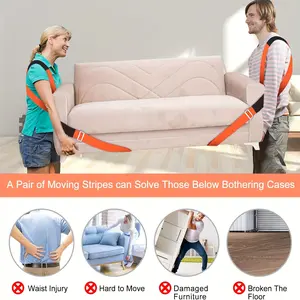 Shoulder Lifting Strap - Specialized Lifting Strap for Two-Person Handling - Safe and efficient for lifting, carrying, and securing furniture, appliances, heavy, and bulky items, as easily as a professional moving company - Christmas moving tool