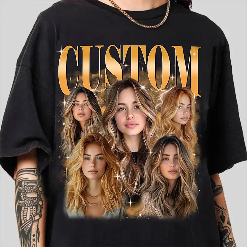 Custom Bootleg Rap T-Shirt, Custom Face Shirt With Name, Graphic Tee, Birthday, 90s Graphic Tee Style, Personalize Your Name, Gift For Him, For Her outdoorfun