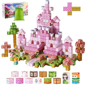 VEVOR Magnetic Blocks, 100 PCS Princess Castle Set, Magnetic Building Cubes for Kids, STEM Montessori Sensory Toys for Christmas Birthday Gift, Construction Stacking Toy for 3+ Years Old Boys Girls