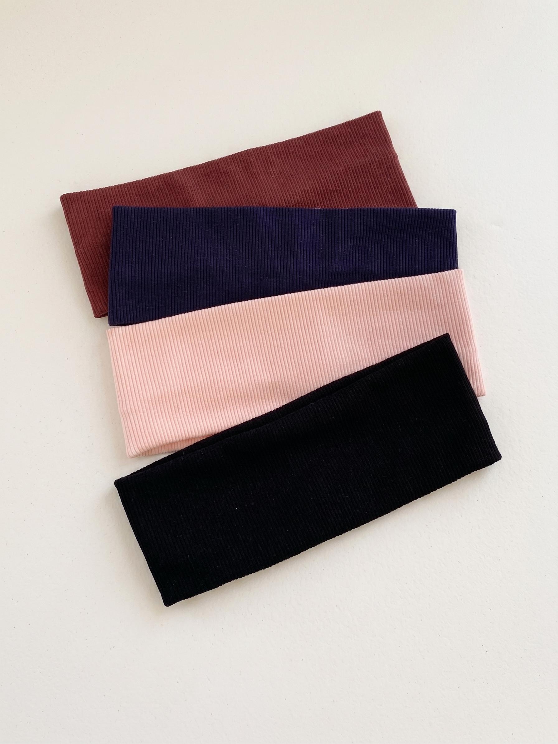 Women's Wide Ribbed Knit Headbands - Solid Color Stretchy Elastic Hair Bands for Yoga, Sports & Daily Wear, Multi-Pack