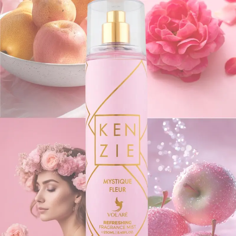 Body Mist Kenzie Mystique Fleur 250ml Volare Perfumes Fragrances Floral Chypre Scent Eau De Cologne
