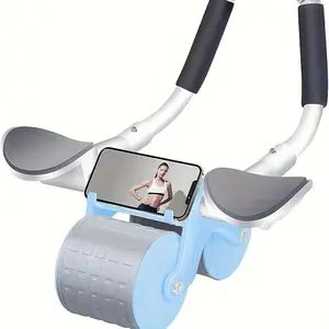 Automatic Rebound Abdominal Roller with Elbow Support Unisex Non-Electric Core Training Equipment Home Gear Modern Fitness Equipment Thickened Comfortable Grip Sturdy Metal Frame distension Portable Ab Trainer