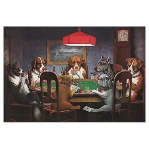 Dogs Playing Poker Aesthetic Wall Art Tapestry Unique Funny Poster for Room Office Home Decor Decoration Photo Decorating Decorative Diy Lightweight