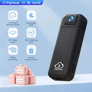 [FlyCloud Seven] Pocket Size Mini WiFi Camera 1080P HD, Long Battery Life 180°Rotatable Lens, TF Card Storage, No WiFi Needed with AP Mode, Smart Home Security Cam for Pet Baby Vlog and Sports Mother's Day