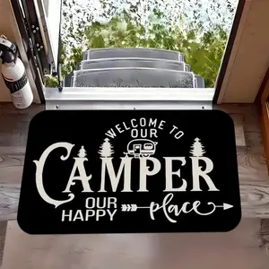 Welcome To Our Camper Entrance Door Mat, Home RV Front Door Porch Outdoor Indoor Place Decorations, Home Decor, Household Textiles