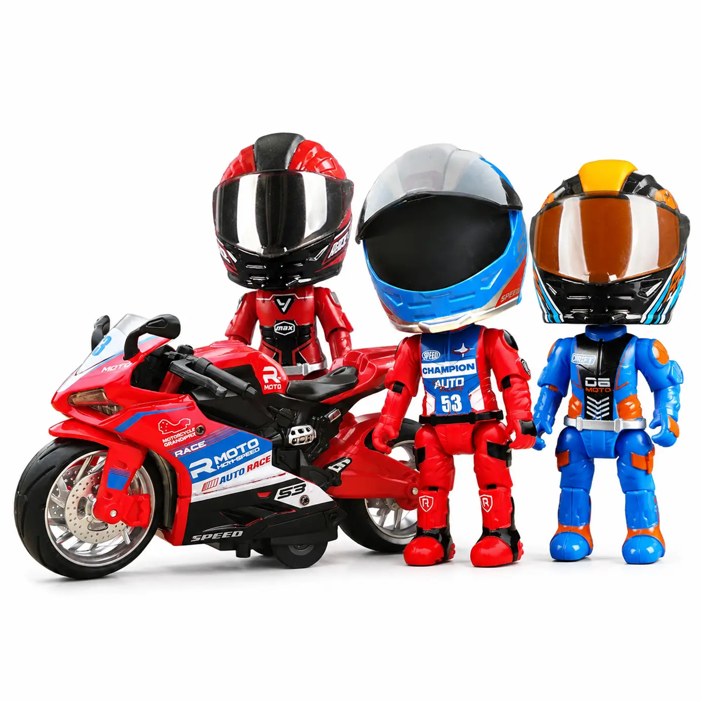 Alloy Motorcycle Rider Model Figure - Transformable Race Car Driver Toy with Articulated Joints, Motorcycle Doll, for Collecting, Display