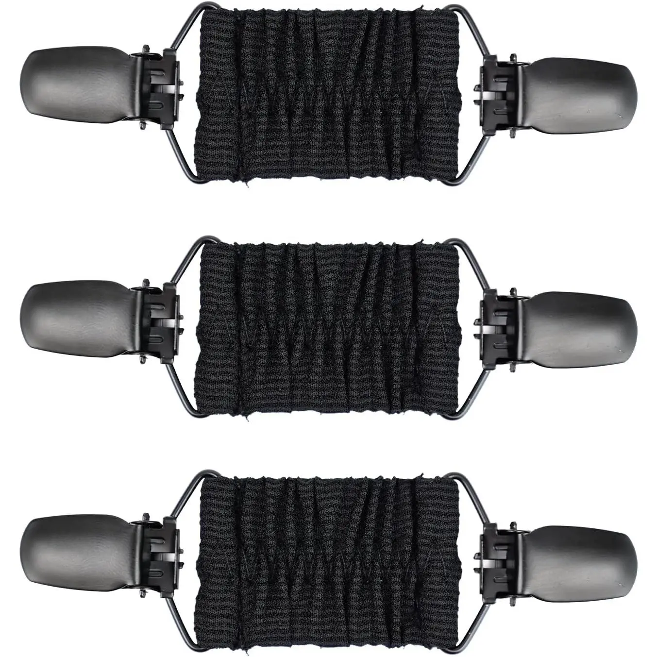 Cincher Clips Black Elastic Dress Clips  Cinch for Shawl Cardigan Shirt Sweater Clips Clothes Pant Tightener Clip (3PCS)