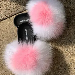 Size 10 unique Colorful custom one of kind designs Fluffy Fur Slides for Women - Soft, Cozy Genuine - Comfortable Indoor & Outdoor Use  Flipflop Walking Shoes Girl-Women