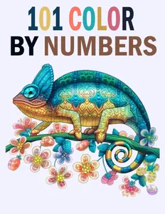 101 Color By Numbers: Large Print Color By Number Adult Coloring Book Color by Number Flowers Birds Butterflies Animals Easy Coloring Pages