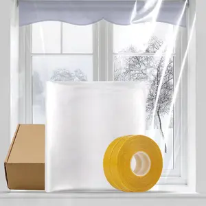 Thermal Shrink Window Insulation Film Kit 5 Pack (42"x210")  Heavy-Duty, Custom-Cut to Size | Blocks Drafts, Saves Energy | Easy DIY Install & Remove with Tape | Fits , Office, RV