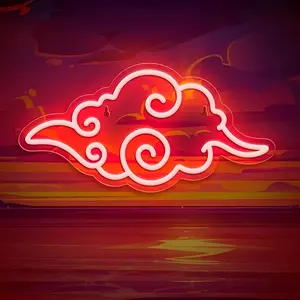1pc Anime Cloud Neon Light Sign - USB- Wall-Mounted LED with Switch Control, Anime Ceiling/Wall Decoration Suitable for, Bedroom, Dorm,, Office - Ideal Birthday/Christmas/New Year Gift, Christmas Decor