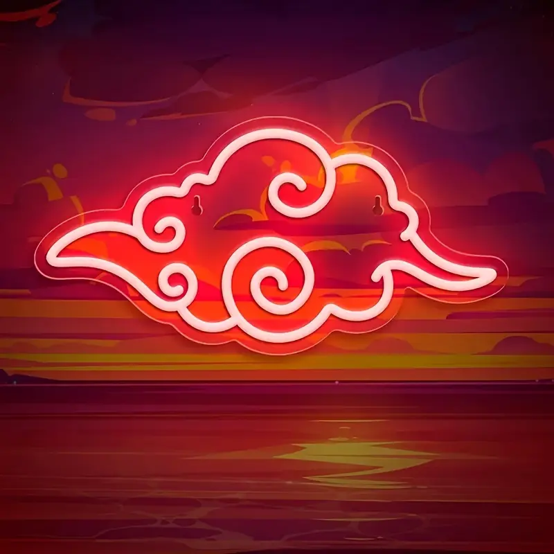 1pc Anime Cloud Decorative Neon Light Sign - USB- Wall-Mounted LED with Switch Control, Anime Ceiling/Wall Decoration Suitable for, Bedroom, Dorm,, Office - Ideal Birthday/Christmas/New Year Gift, Christmas Decor