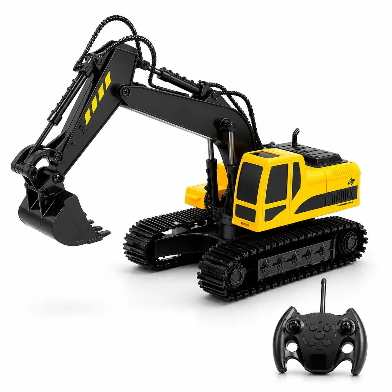 6 Channel Remote Control Excavator Toy for Kids, RC Construction Truck with Alloy Digging Bucket, 180° Rotating Crawler & Rechargeable Battery