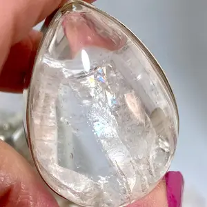 ELESTIAL JEWWELRY : Manifestation Quartz Crystal w/ Rainbows Eye of Horus Sterling Silver Pendant INNER CHILD QUARTZ w/ Lemurian quartz crystal