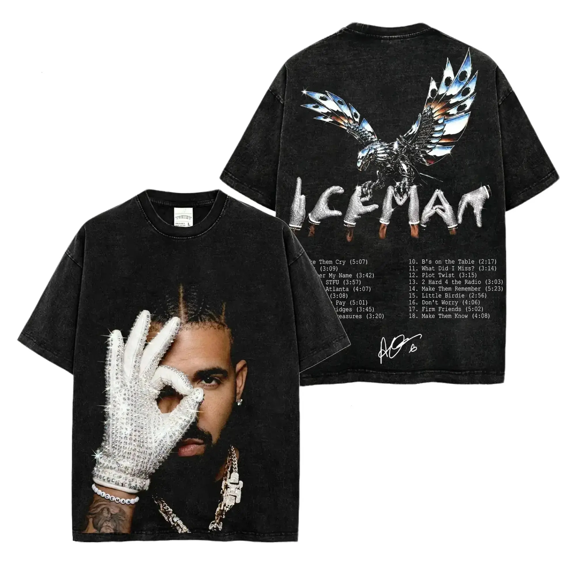 [FREE SHIP] Drake - 'Iceman' Album Merch Graphic For Team Drizzy Premium Acid Cotton T-Shirt, Drake Drizzy Fan Graphic Tee, Gift for Drake Fans Vintage Collector Tee