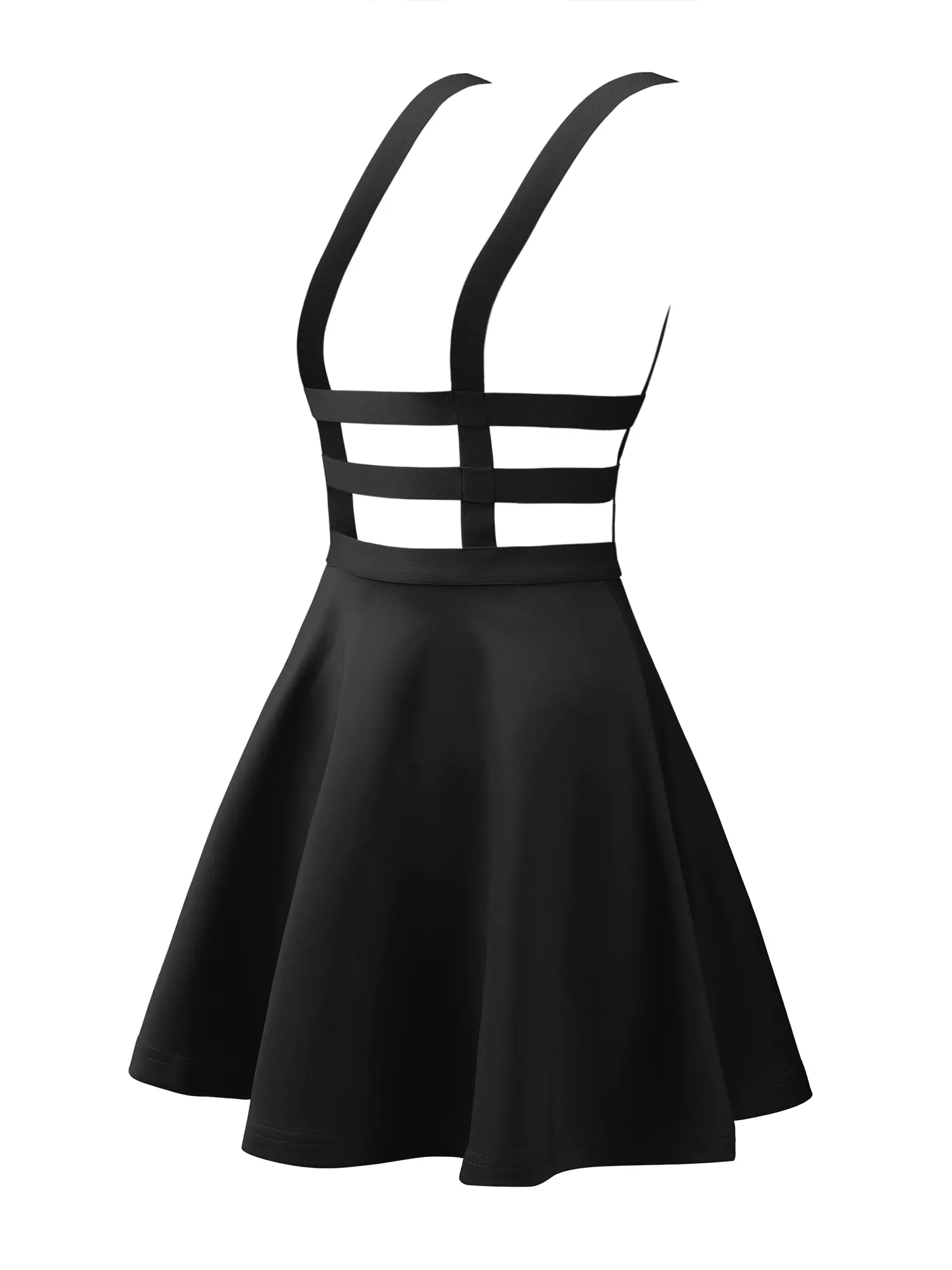 INSPIRE CHIC Pleated Overall A-Line Elastic Waist Kawaii Braces Suspender Skirt