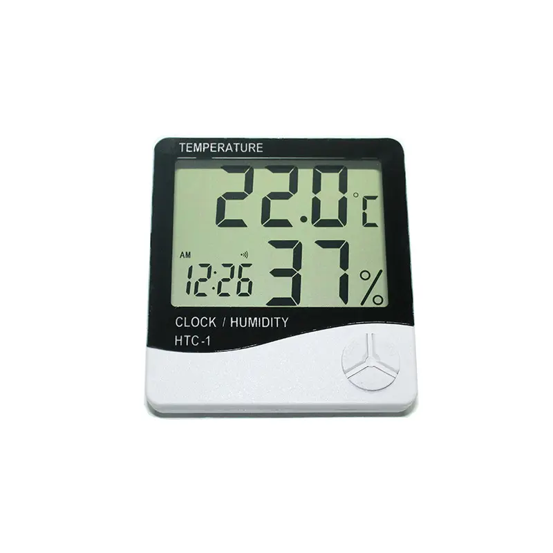 YOKOMA Digital LCD Indoor Thermometer Hygrometer Clock - Temperature & Humidity Monitor for Home (Tools & Hardware Temperature Measuring Instrument)