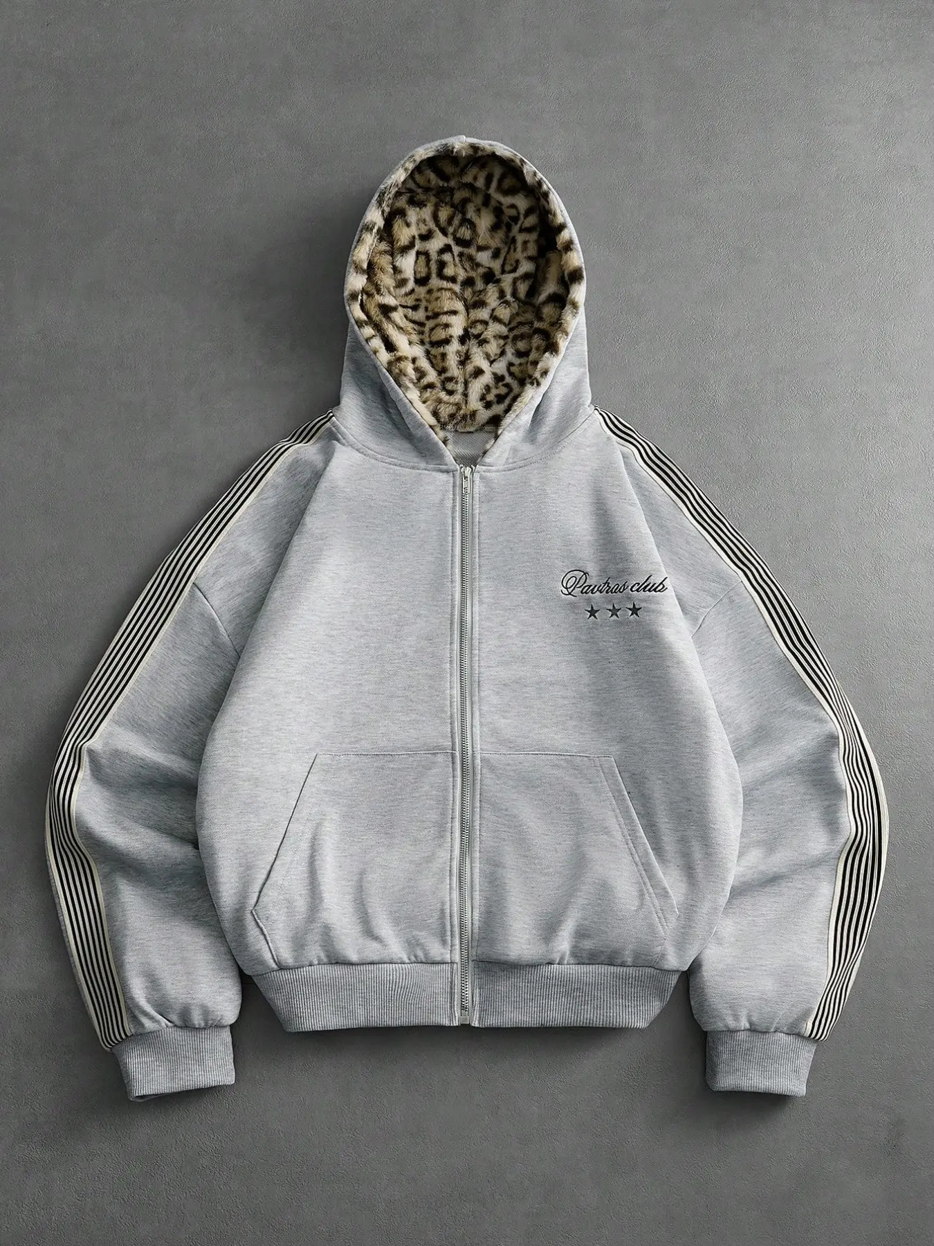 Unisex Leopard Hoodie, Casual Fitted Long Sleeve Pullover, Fall & Winter Essential, Comfortable Daily Wear