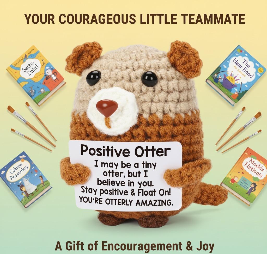 Handmade Knit Otter Plushie Soft Squishy Stuffed Toy Cute Bag Pendant Backpack Charm Car Ornament Aesthetic Desktop Decor Ideal Gift For Valentines Christmas Anniversary Stress Relief