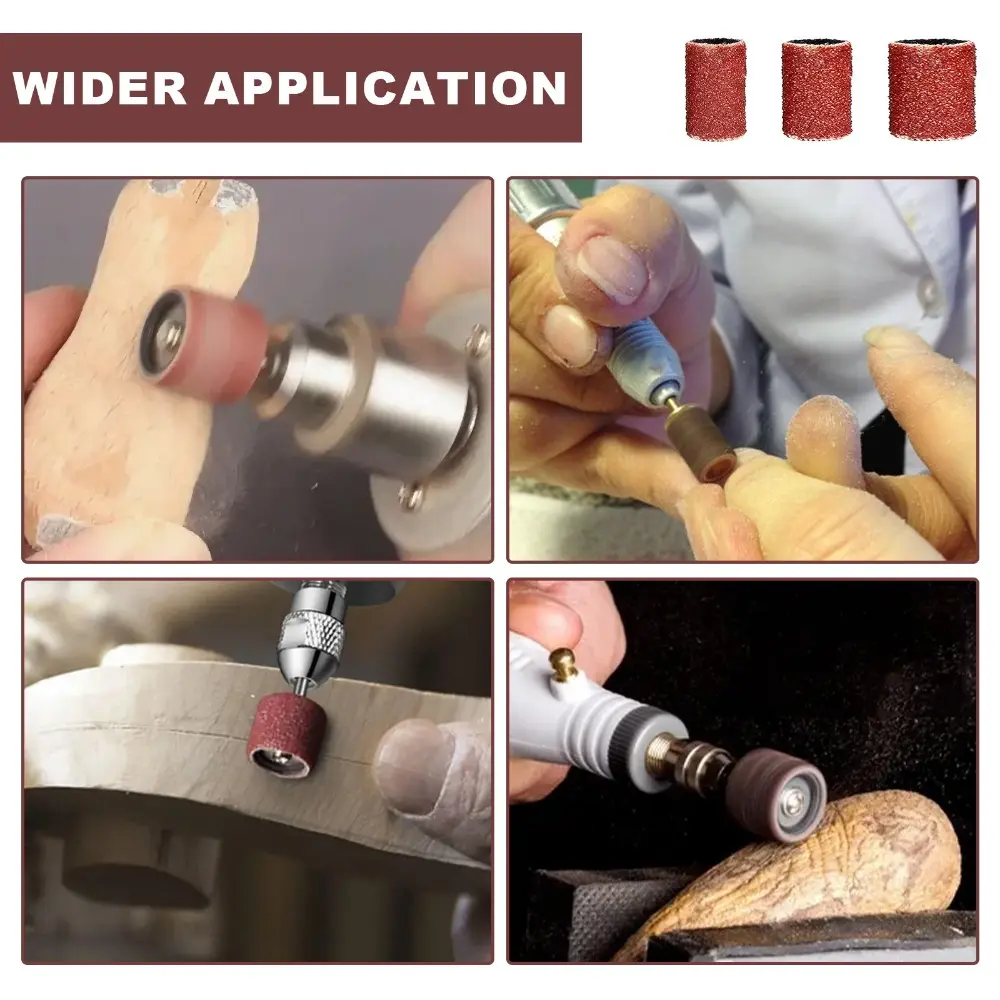 608/531/304pcs Sanding Drum Sander Sleeves With Mandrels for Dremel Rotary Tool