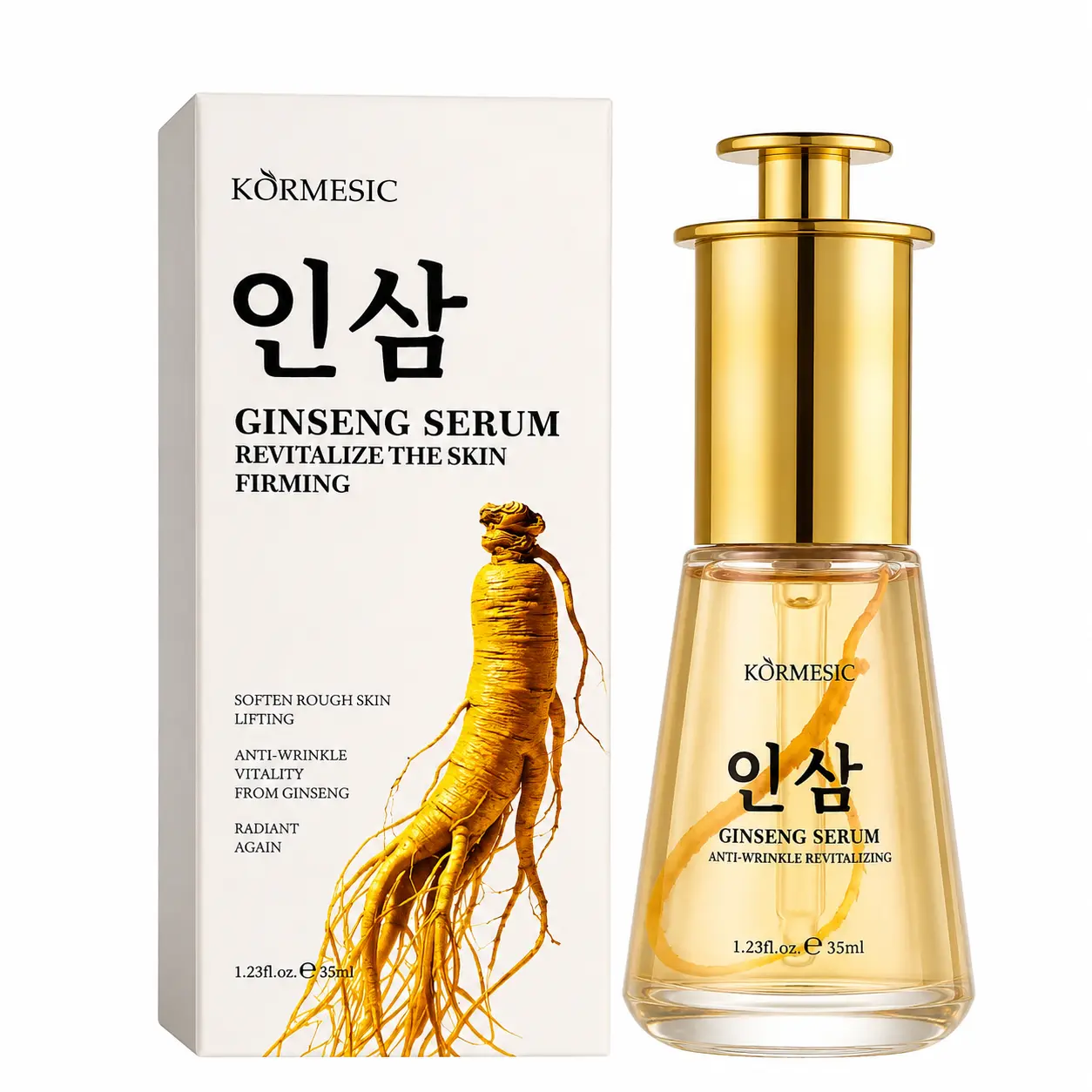 Korean Ginseng Facial Serum with Panax Ginseng Extract, Lightweight Hydrating Face Serum, Botanical Skincare for Smooth & Radiant Looking Skin, 35ml peptide serum