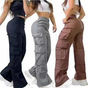 Women's casual workwear pants -2026 fashionable multi pocket solid color pants - street style - women's streetwear workwear pantsRAIMENTRY