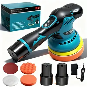 Cordless Car Buffer Polisher, 6 In Mini Buffer Polisher Kit with 2 Pack 12V Rechargeable Batteries,8 Variable Speed 5500RPM Orbital Polisher for Car Boat Detailing, Polishing,Scratch Removing,Used for Thanksgiving and Christmas gifts.