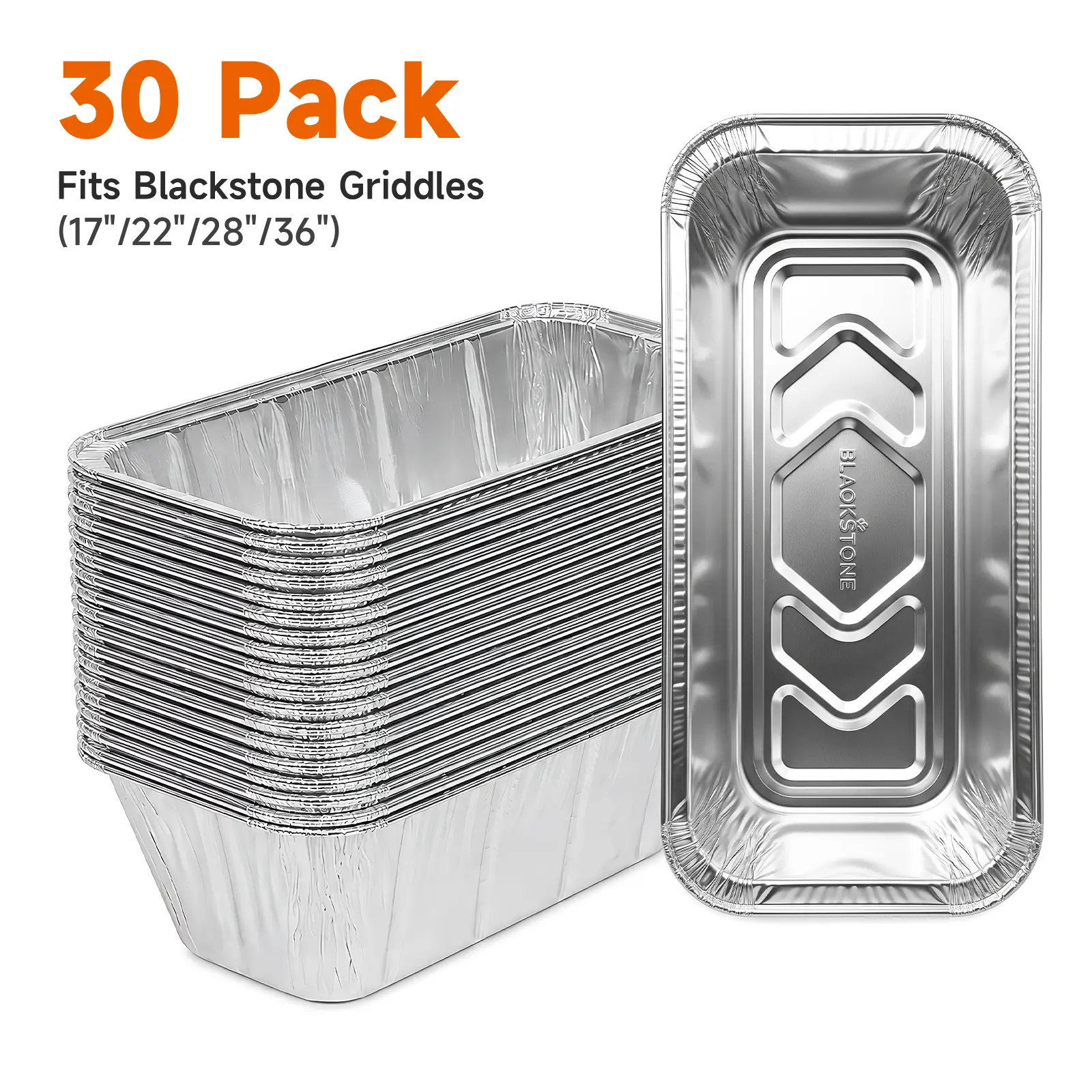 30 Pack Grease Cup Liners for Blackstone Griddle, Disposable Aluminum Drip Tray Liners, Grease Catcher Cups for 17", 22", 28" & 36" Rear Grease Cup, Griddle Accessories