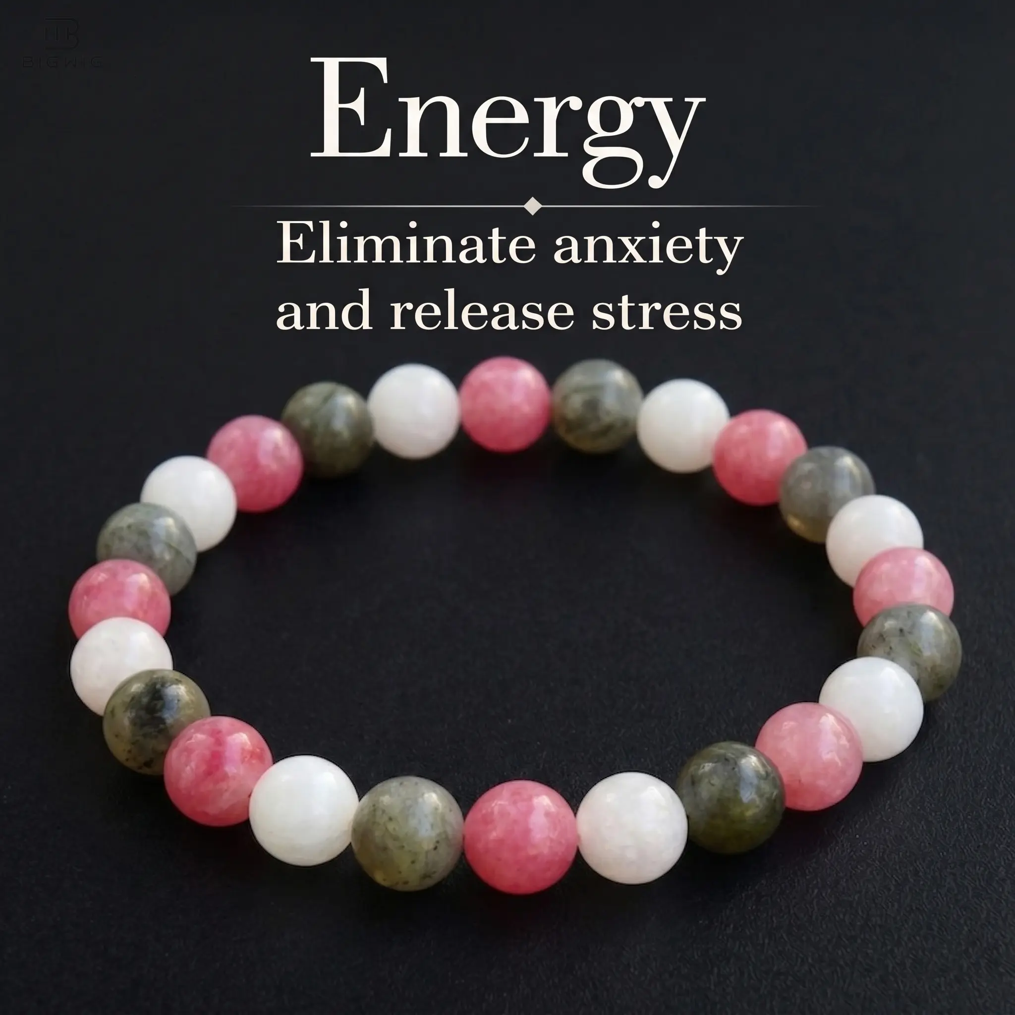 Women's 20g Elastic Band Stretch Anxiety Relief Bracelet - Colorful Healing Crystal Beaded, Stress-Calming Yoga Jewelry, Blessing Gift for Spiritual Self-Care (Summer Artificial Design)