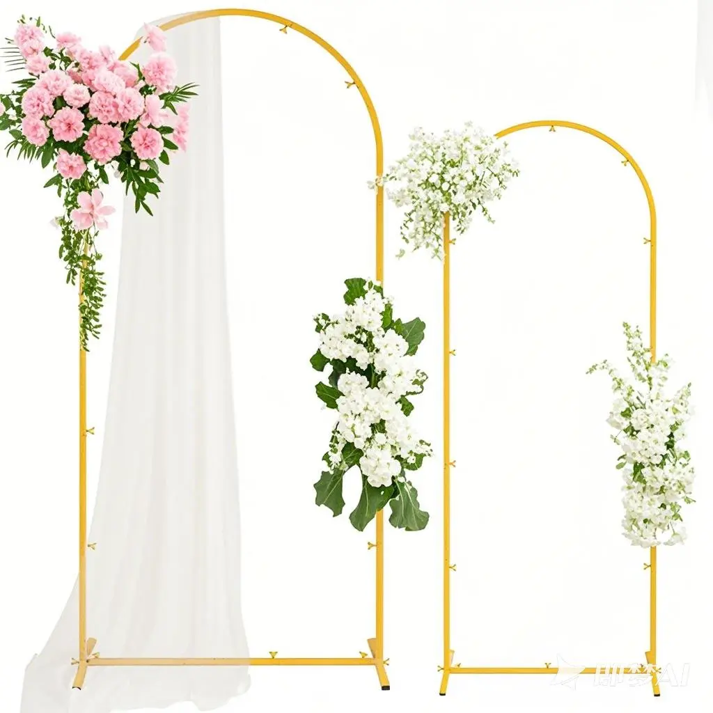 Gold Arch Backdrop Stand for Party - 120cm/80cm Metal Balloon Arch Stand for Ceremony Wedding Birthday Bridal Baby Shower Decoration Versatile Stylish Gifts for Mother's Day
