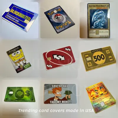 credit card sleeves funny Holder (Pack of 2) - Elegant Matte Vinyl Material - Designs - Credit Card Case - Card Holder with Chip Funny Credit Card Sticker, Debit