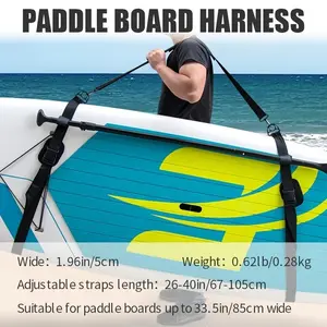 Surfboard Paddle Board Harness, Portable Adjustable Shoulder Strap, Multi-Functional Surfing Gear, Easy to Carry, Paddleboard