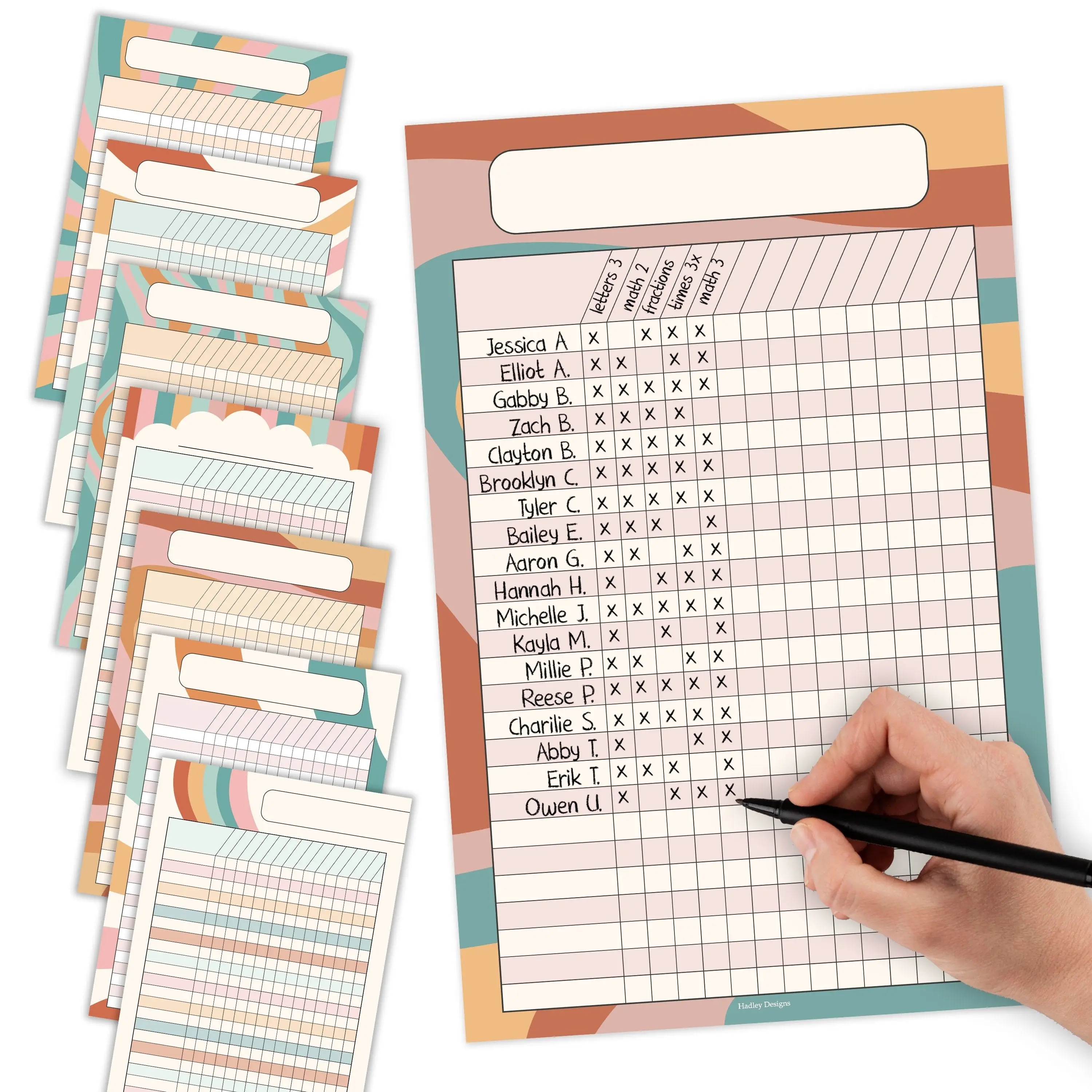 Homework Trackers | Set of 8 | School Supplies Visual Learning Tools Sticker Packs
