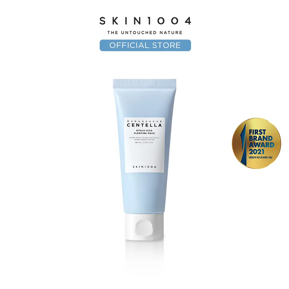[SKIN1004 Official Shop] Hyalu-Cica Sleeping Pack 3.38 fl oz. (100ml) - Hyaluronic Acid Centella Asiatica Extract Moist Skin Repair, Comfort Skincare Dewy Flower