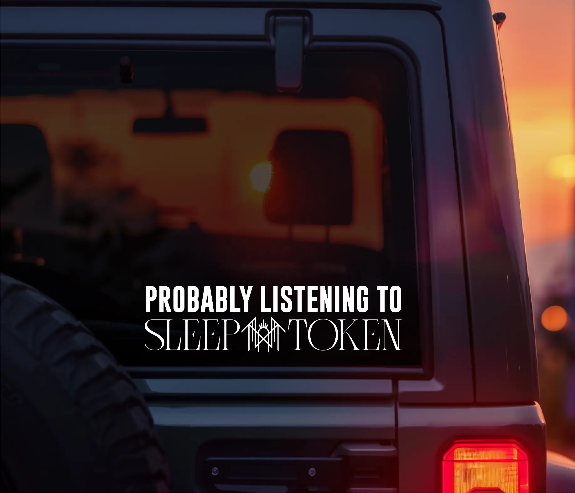 Probably Listening to Sleep Token Vinyl Decal – Aesthetic Waterproof Sticker for Alt Girls, Sleep Token Fans, Vessel Lovers, Emotional Music Addicts, Car Decal for Laptops, Journals, Water Bottles – Alternative Band Merch Gift