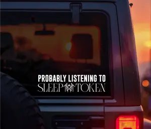 Probably Listening to Sleep Token Vinyl Decal – Aesthetic Waterproof Sticker for Alt Girls, Sleep Token Fans, Vessel Lovers, Emotional Music Addicts, Car Decal for Laptops, Journals, Water Bottles – Alternative Band Merch Gift