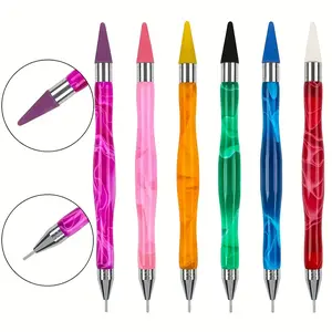 Diamond Art Painting Dual-ended Wax Pen, 1 Count Gradient Handle Diamond Art Painting Making Tools, Diamond Art Painting Accessories, Crafts
