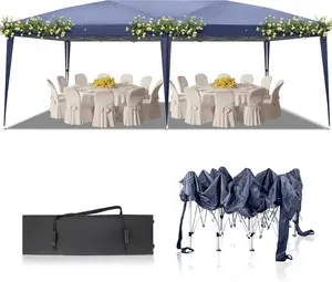 【Summervibes】Ubesgoo 10x20ft Ez Pop Up Outdoor Canopy Tent, Portable Commercial Instant Tent With Carry Bag For Party Wedding Birthday BBQ Events