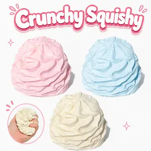 Cream Roll Crunchy Squishy Fidget Toy, Slow Rebound Squeeze Toy, Dessert Sensory Gift Toy for Teens and Adults, 1 Pack