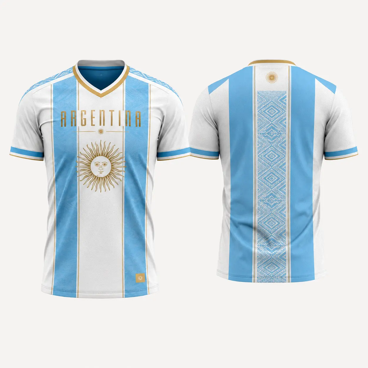 Men’s Argentina-Inspired Vintage V-Neck Soccer Jersey, Blue White Graphic Menswear Tshirt, Short-Sleeve Athletic Football Top,2026