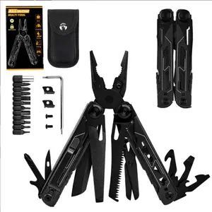 Foldable Multi-Tool Pliers 17-in-1 Multitools with Pocket Knife, Stainless Steel Self-locking Pliers with 8 Screwdriver Bits, Multi Tool Camping Gear, EDC Knife for Outdoor Survival & Home