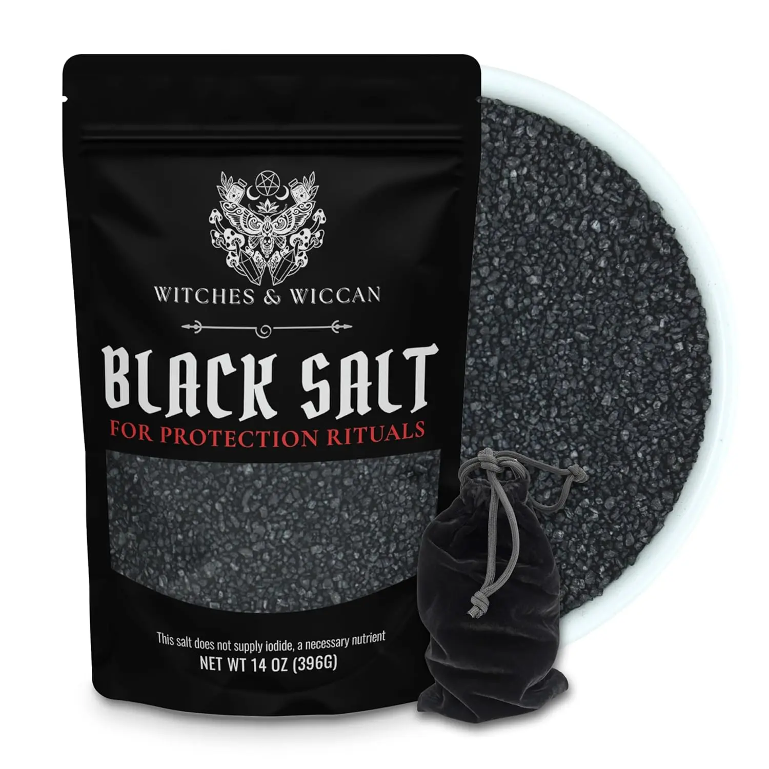 14oz Handcrafted Pure Sea Salt Crystals, Additive-Free Black Sea Salt for Witchcraft, Home Protection & Negative Energy Shield, Fengshui Home Decor Supply